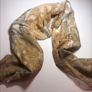 100% Italian Silk Patterned Scarf Women’s